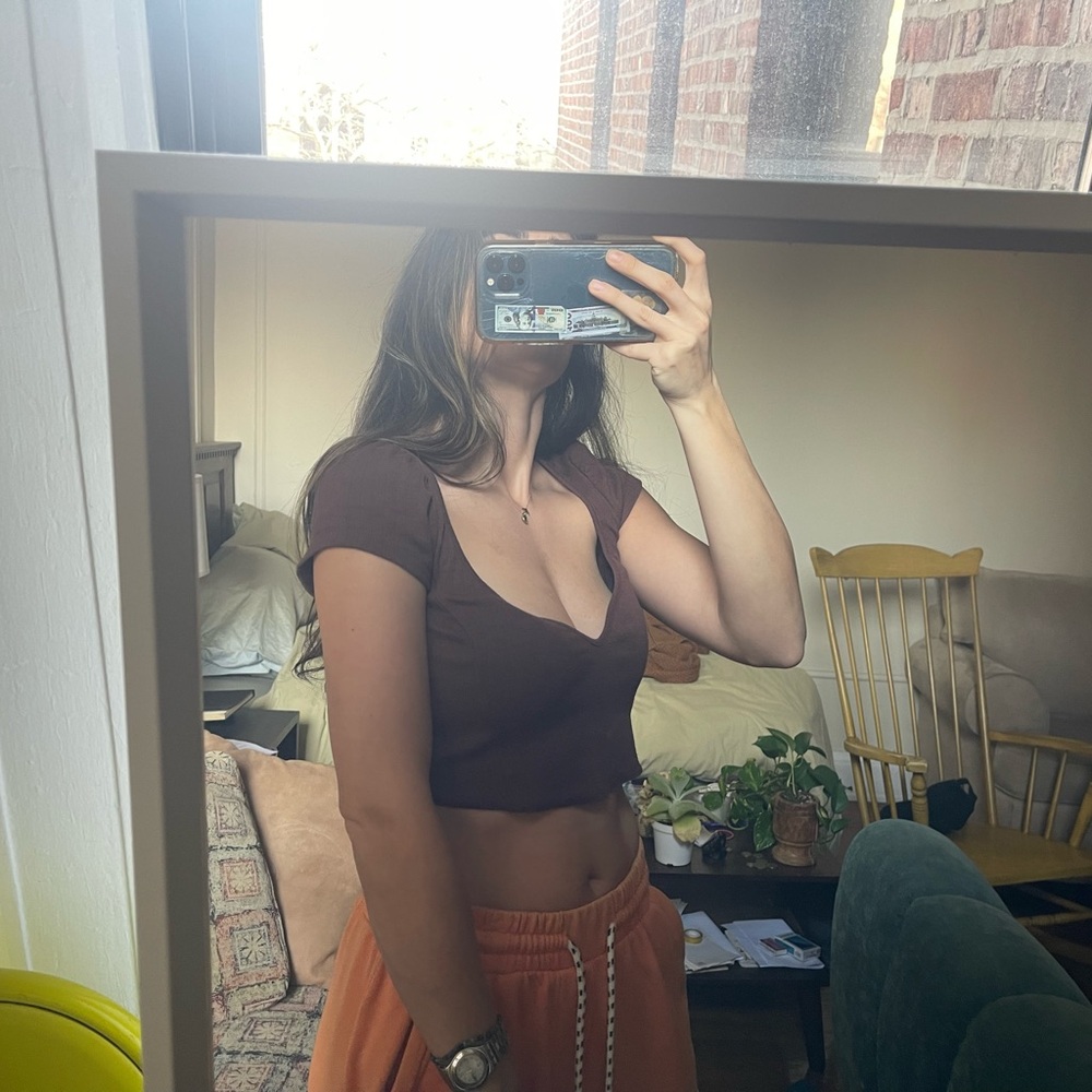 Brown Crop Top